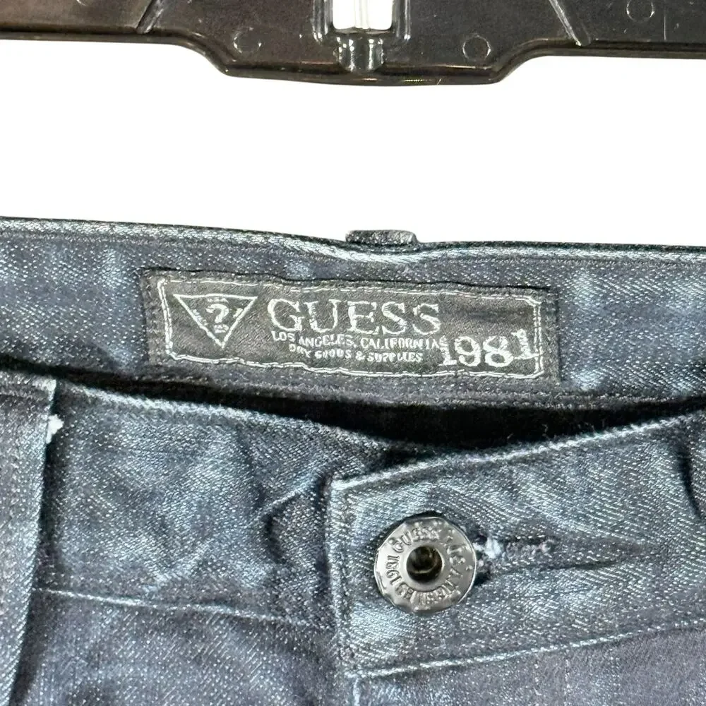 Guess Men's 33x30 Dark Blue Wash Lincoln Slim Straight Fit Cotton Blend Jeans
